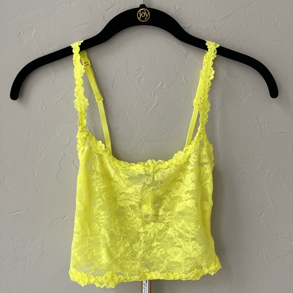 💛SKIMS STRETCH LACE YELLOW HIGHLIGHTER CAMI TANK TOP XXS - Picture 4 of 5